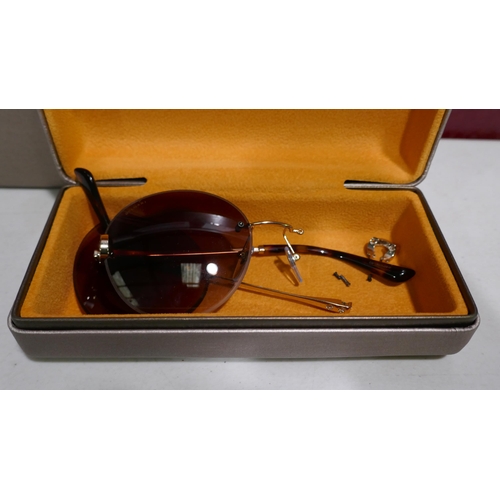 6116 - Bvlgari  Brown Metal Sunglasses, Original RRP £108.33 + vat (332-503) *This lot is subject to vat