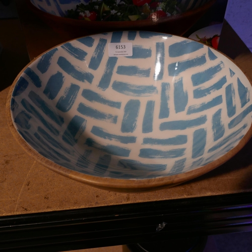 6153 - Mikasa Enamel/Mango Wood Salad Bowl, (333-65) *This lot is subject to VAT