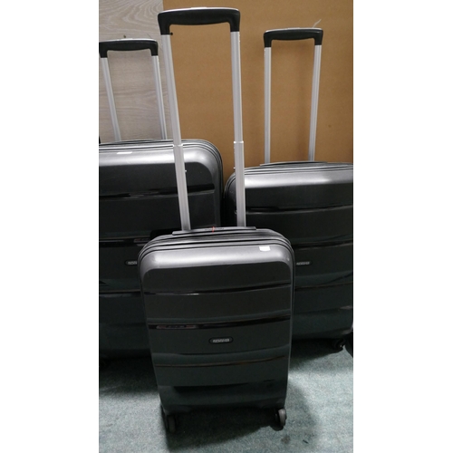 6169 - American Tourister Bon Air 3 Piece Black Luggage Set, Original RRP £133.33 + VAT   , (333-216) *This... 