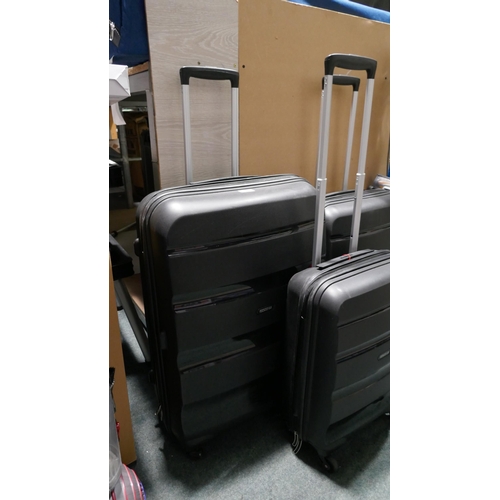 6169 - American Tourister Bon Air 3 Piece Black Luggage Set, Original RRP £133.33 + VAT   , (333-216) *This... 