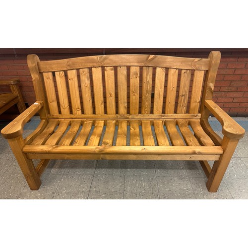 1458A - 3 Seater Wooden Bench, Original RRP £199.99 + vat  (4212-2)   * This lot is subject to vat