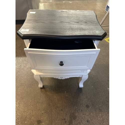 1463 - A white two drawer bedside chest