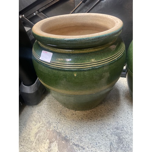 1507 - An assortment of glazed large plant pots