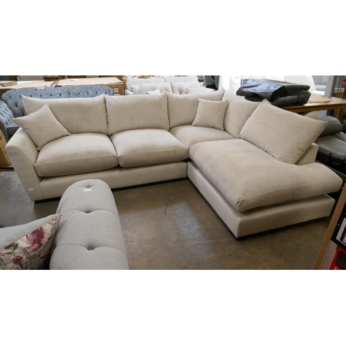 3006 - A natural cord upholstered corner sofa RRP £2495