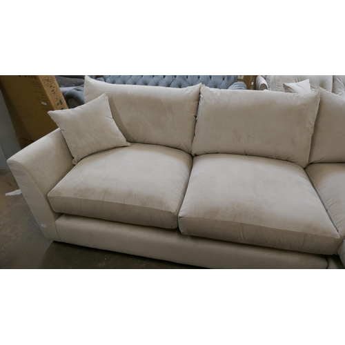 3006 - A natural cord upholstered corner sofa RRP £2495