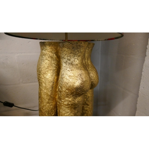 3017 - A Loving Couple floor lamp with floral shade