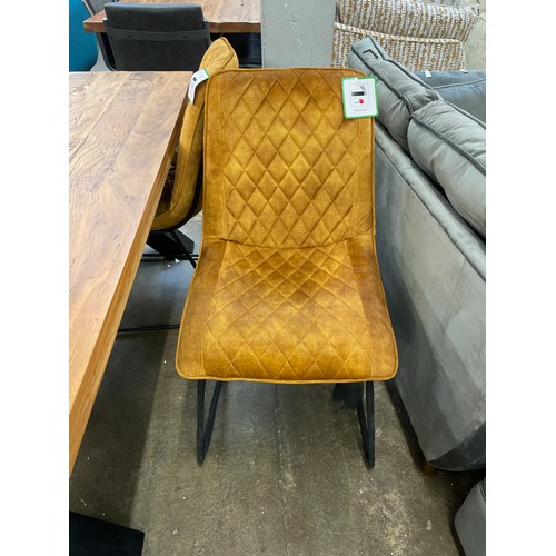 3018 - A Lex 150cm dining table and four turmeric velvet chairs  * This lot is subject to VAT