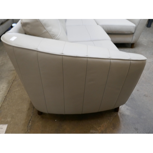 3057 - Grey stone leather corner sofa