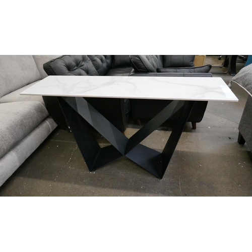 3130 - A Marvel black console table  * This lot is subject to VAT