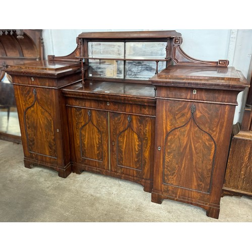 94 - A Regency mahogany mirrorback breakfront sideboard