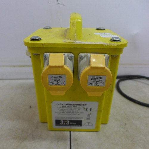 5011 - A 3.3 KVA dual 16A socket 110V transformer