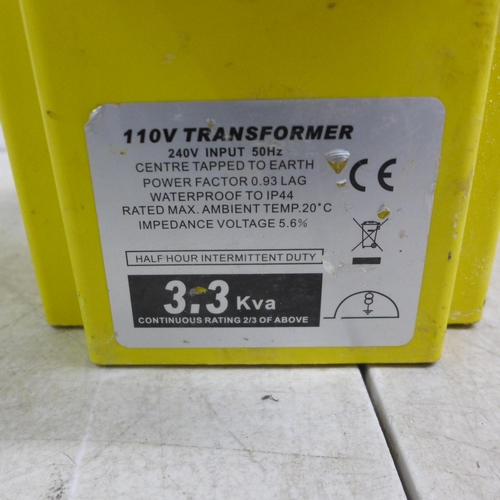 5011 - A 3.3 KVA dual 16A socket 110V transformer