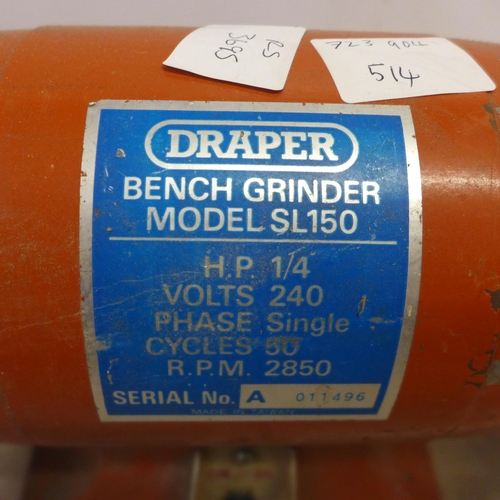 5030 - A Draper SL150 240v, single phase bench grinder