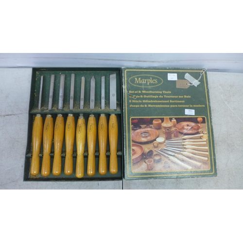 5031 - A set of 8 Marples wood turning tools