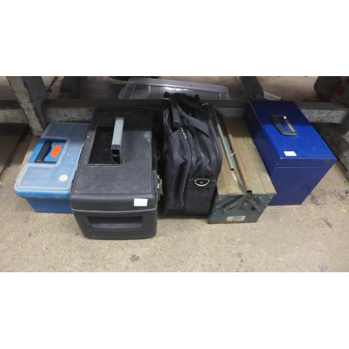 5035 - Four toolboxes, a quantity of mixed consumables and a Ryanair trundle case