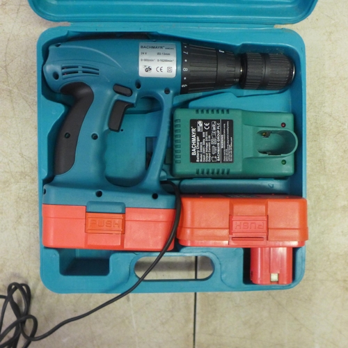 5036 - A Bachmayer BM24V, 24V cordless drill in case with two batteries and charger