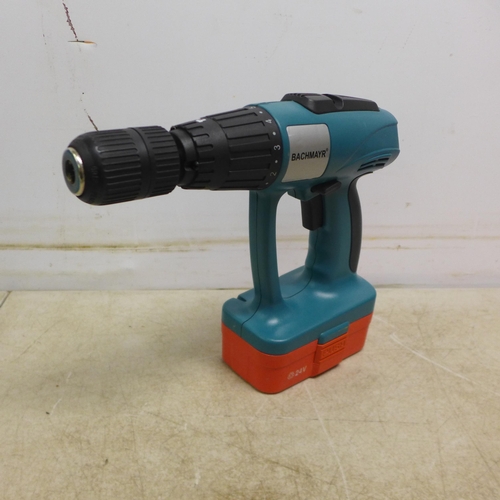 5036 - A Bachmayer BM24V, 24V cordless drill in case with two batteries and charger