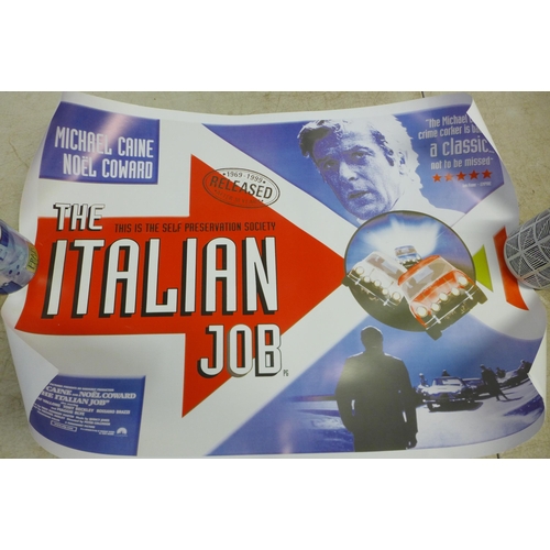 5060 - A selection of posters including a world map, a map of the United Kingdom, The Italian Job movie pos... 