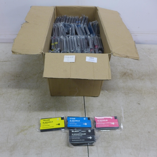 5063 - A large quantity of ink cartridges, approximately 22 blue, approximately 22 red, approximately 20 ye... 