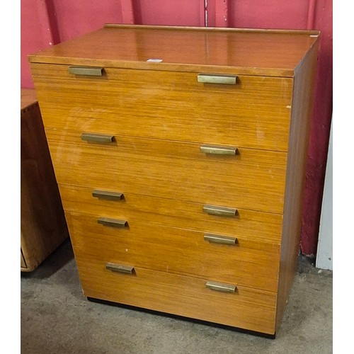 66 - A Stag Fineline teak chest of drawers, designed by John & Sylvia Reid