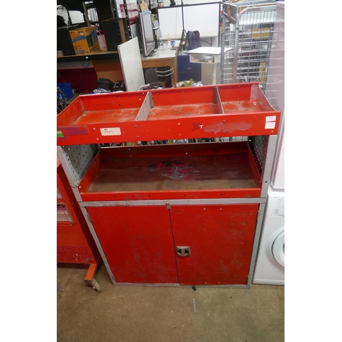 5137 - A large red metal BOTT In-Vehicle Equipment two door tool cabinet