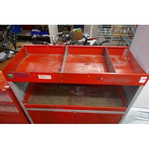 5137 - A large red metal BOTT In-Vehicle Equipment two door tool cabinet