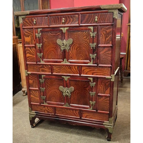 85 - A Chinese hardwood side cabinet