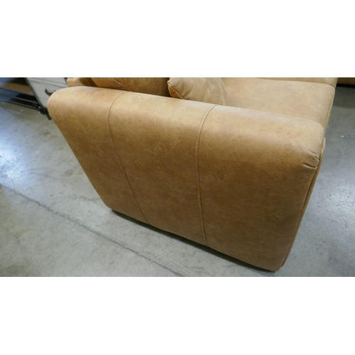 3002 - A tan suede effect corner sofa