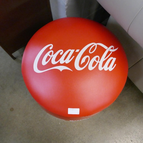 3014 - An upholstered Coca Cola storage barrel