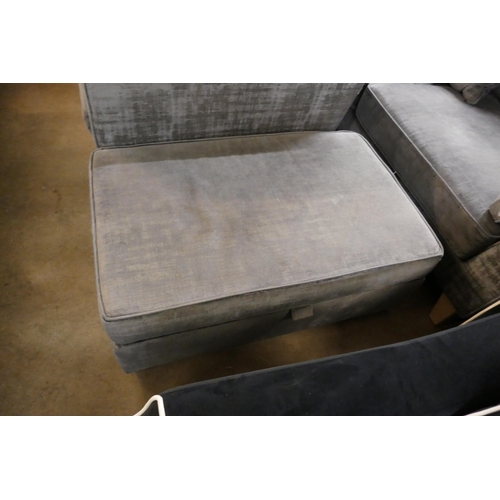 3038 - A Barker & Stonehouse grey velvet four seater sofa, three seater sofa, armchair and footstool - manu... 