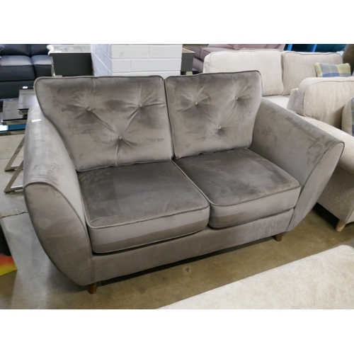 3053 - A mink velvet Hoxton two seater sofa