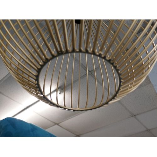 3107 - A large gold wired ceiling pendant