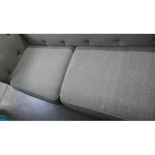 3109 - A grey upholstered Chesterfield three seater sofa