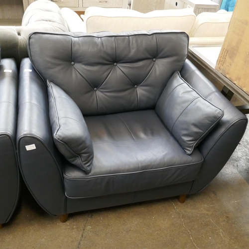 3124 - Hoxton blue leather love seat