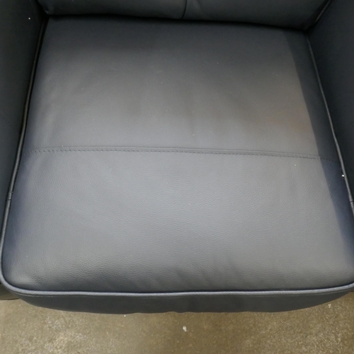 3126 - Hoxton blue leather arm chair