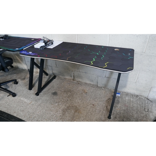 6001 - Xrocker Rgb Gaming Desk   - This lot requires a UK adapter (334-488) *This lot is subject to Vat