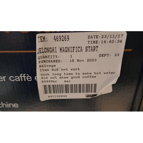 6005 - Delonghi Magnifica Start Bean to Cup Coffee Machine - This lot requires a UK adapter (334-100) *This... 