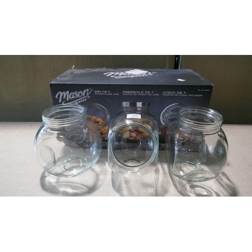 6008 - Mason Tilted Glass Jars (No Lids)  (334-158) *This lot is subject to Vat