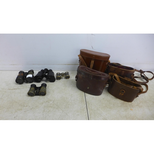 5081 - A collection of vintage binoculars and eye glasses including superior glasses, Jumelle Duchesse, Gra... 