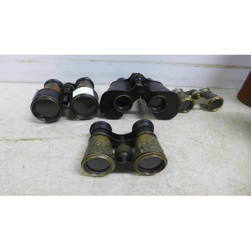 5081 - A collection of vintage binoculars and eye glasses including superior glasses, Jumelle Duchesse, Gra... 