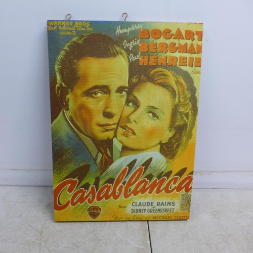 5082 - A velvet backed canvas print Casablanca movie poster