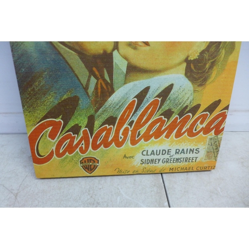 5082 - A velvet backed canvas print Casablanca movie poster