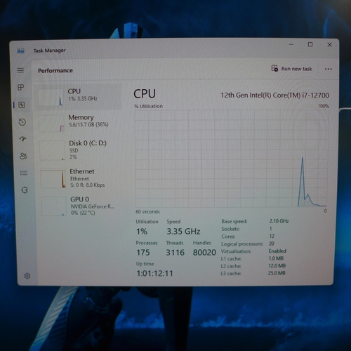 5094 - A gaming computer set up comprising of an Erazer X10 MD34430 tower PC CPU: an air-cooled intel I7-12... 