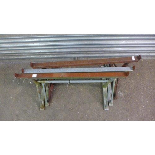 5149 - 3 metal adjustable trestle table stands