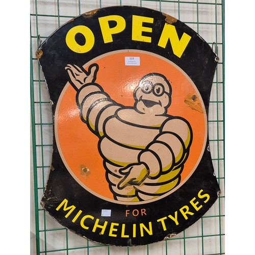 319 - A Michelin Tyres enamelled metal advertising sign