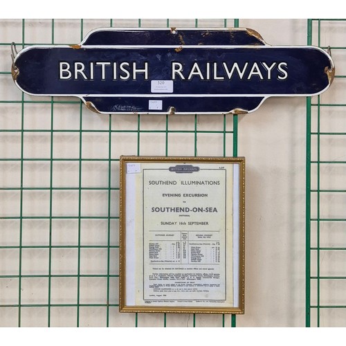 320 - A British Railway enamelled metal sign and British Railway print, framed