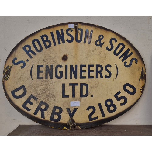 322 - A S. Robinson & Sons Engineers Ltd. enamelled metal sign