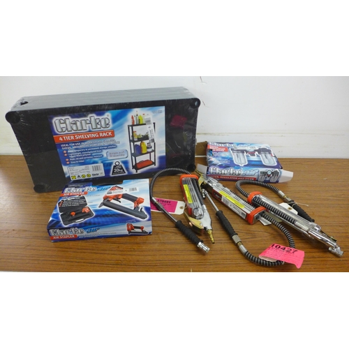 5314 - A quantity of Clarke items including three Clarke CTILGB linear tyre inflators, a Clarke Air CSG1C a... 