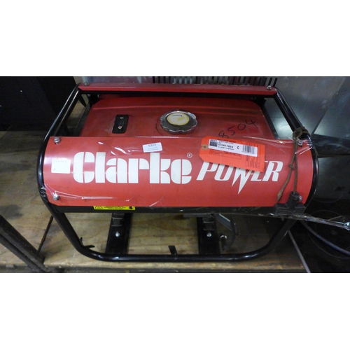 5323 - A Clarke power PG3800ADV 3KVA dual voltage (230/110v) petrol generator (8504) *This lot is subject t... 