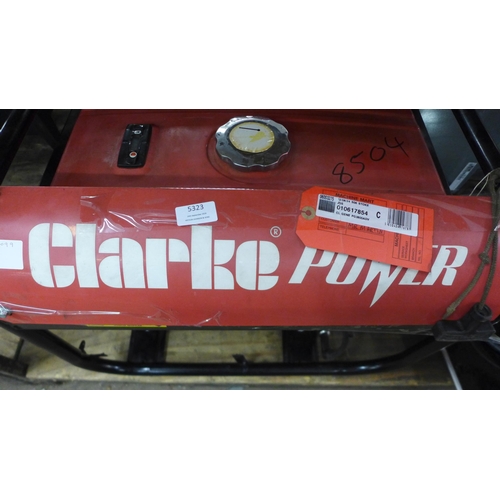 5323 - A Clarke power PG3800ADV 3KVA dual voltage (230/110v) petrol generator (8504) *This lot is subject t... 